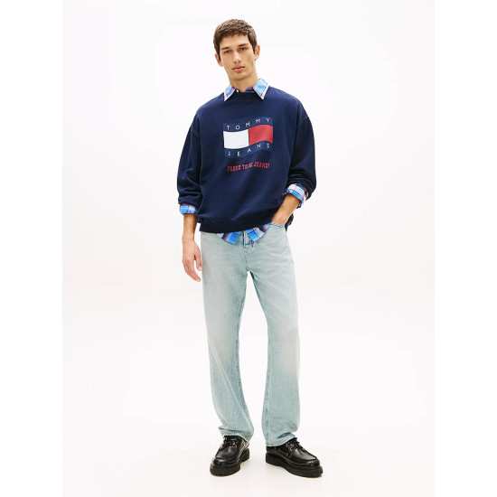 Tommy Hilfiger Ανδρικό φούτερ 90s Wavy Flag Terry Crew Neck Sweatshirt